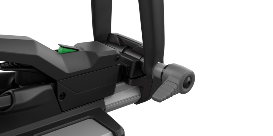 Thule TopRide Fork Adaptor mounting locked and ready to go