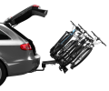 Thule VeloCompact 3 tilted to allow access to a car boot
