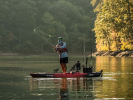 Kayak fishing from the Vibe Makana 100 on a lake