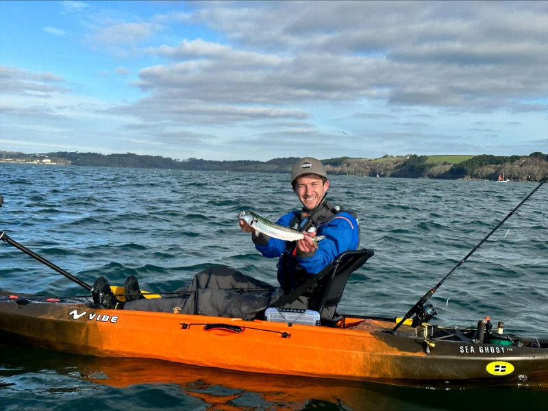 Paddling the Vibe Seaghost 110 fishing kayak in Cornwall