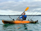 Liam (Cornwall Canoes) paddling the Sea Ghost 110 in the Carrick Roads, Falmouth