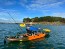 Liam Cornwall Canoes fishing on Vibe Seaghost 110