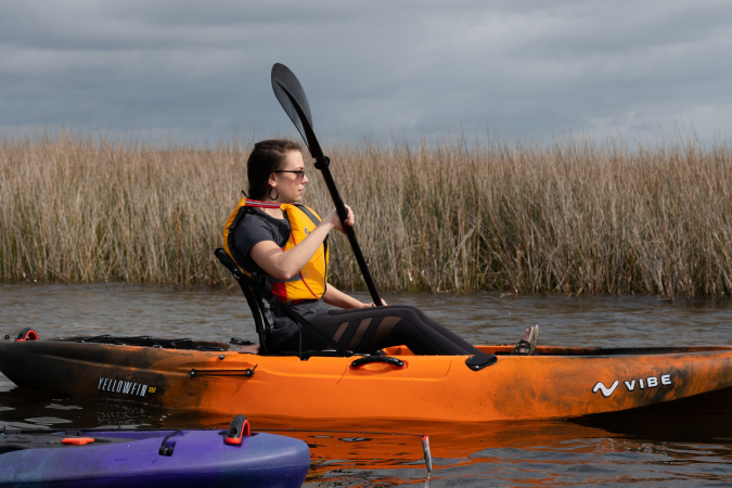 Paddling the Vibe Yellowfin 100 kayak