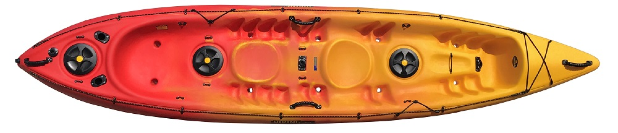 Viking 2+1 Double Fishing Kayak in Red/Yellow