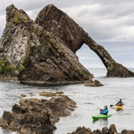 Paddling along the coast on the Wavesport Hydra 145 kayak