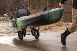 Yak Attack Tow-N-Stow Bunkster Cart with a kayak strapped on