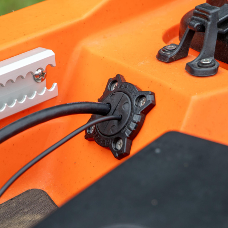 Yak Attack Through Hull Wiring Kit XL fitted to a kayak