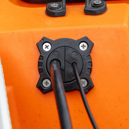 Yak Attack Through Hull Wiring Kit XL installed to a kayak 