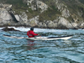 Paddling Coastal Swell in the Norse Idun off the Cornish Coast