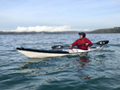 Paddling off Gribben Head Cornwall in the Norse Idun