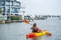 Paddling the Ocean Kayak Venus 11 on calm water