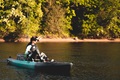 Fishing on the Old Town Sportsman 120 PDL kayak on a lake