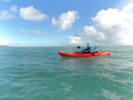 Cornwall Canoes staff Liam paddling the Perception Triumph Angler off the Cornish Coast