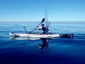 Cornwall Canoes staff Liam paddling the RTM Rytmo Angler in Grey Storm