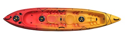 Viking 2+1 Double Fishing Kayak in Red/Yellow