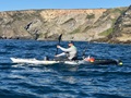 Paddling the Viking Profish Reload off the coast of Cornwall