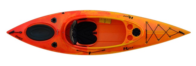 Riot Quest 10 HV Touring Kayak in Blue/White